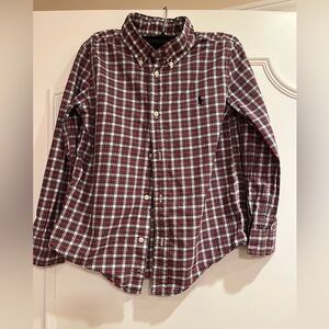 Ralph Lauren blue/red plaid button down boys size 7